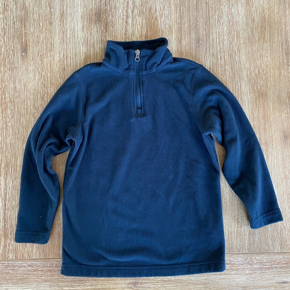 Lands’ End Kids Navy Blue Quarter-Zip Fleece Pullover   Size Small